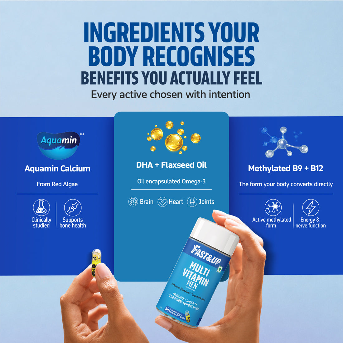 Multivitamin for Men with Probiotics, Omega-3 & Testosterone Blend