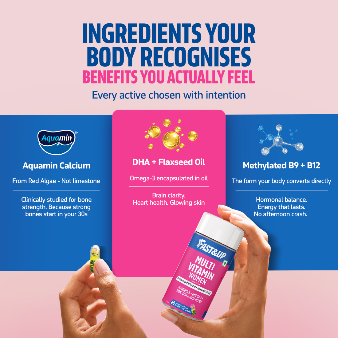 Multivitamin for Women with Probiotics, Omega-3, Iron & Beauty Blend