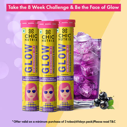 Glow – Glutathione Tablets for Skin Glow & Even-Toned Skin - Blackcurrent
