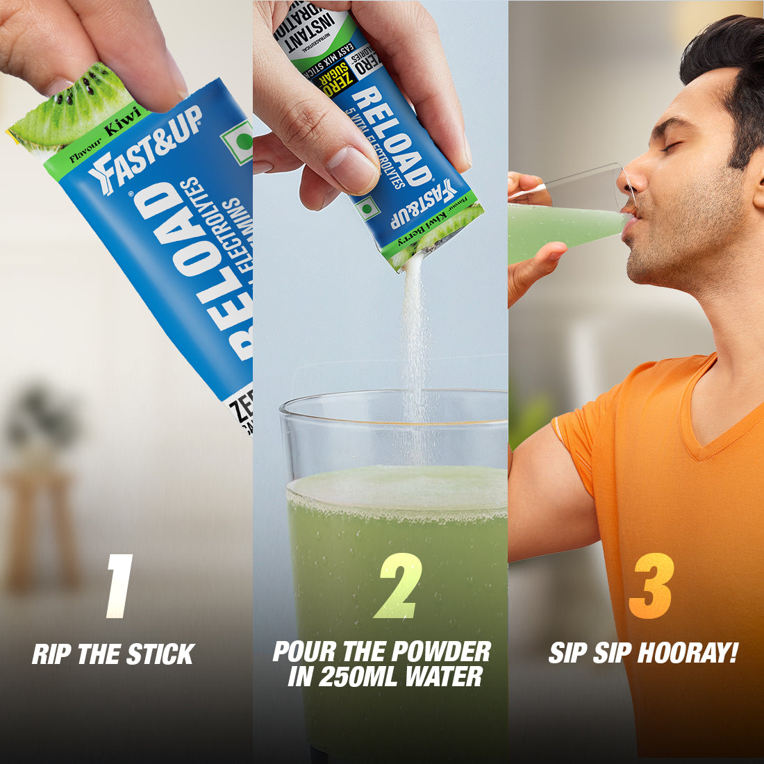 Rip The Stick Pour The Powder in 250ML Water Sip Sip Hooray!