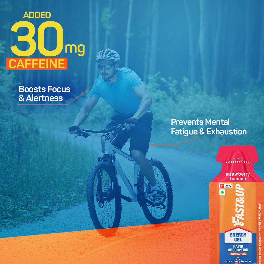Fast&Up Energy Gel Caffeinated - Strawberry Banana