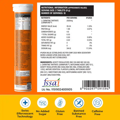 L-Carnitine 3000mg for Weight Loss - Lemon