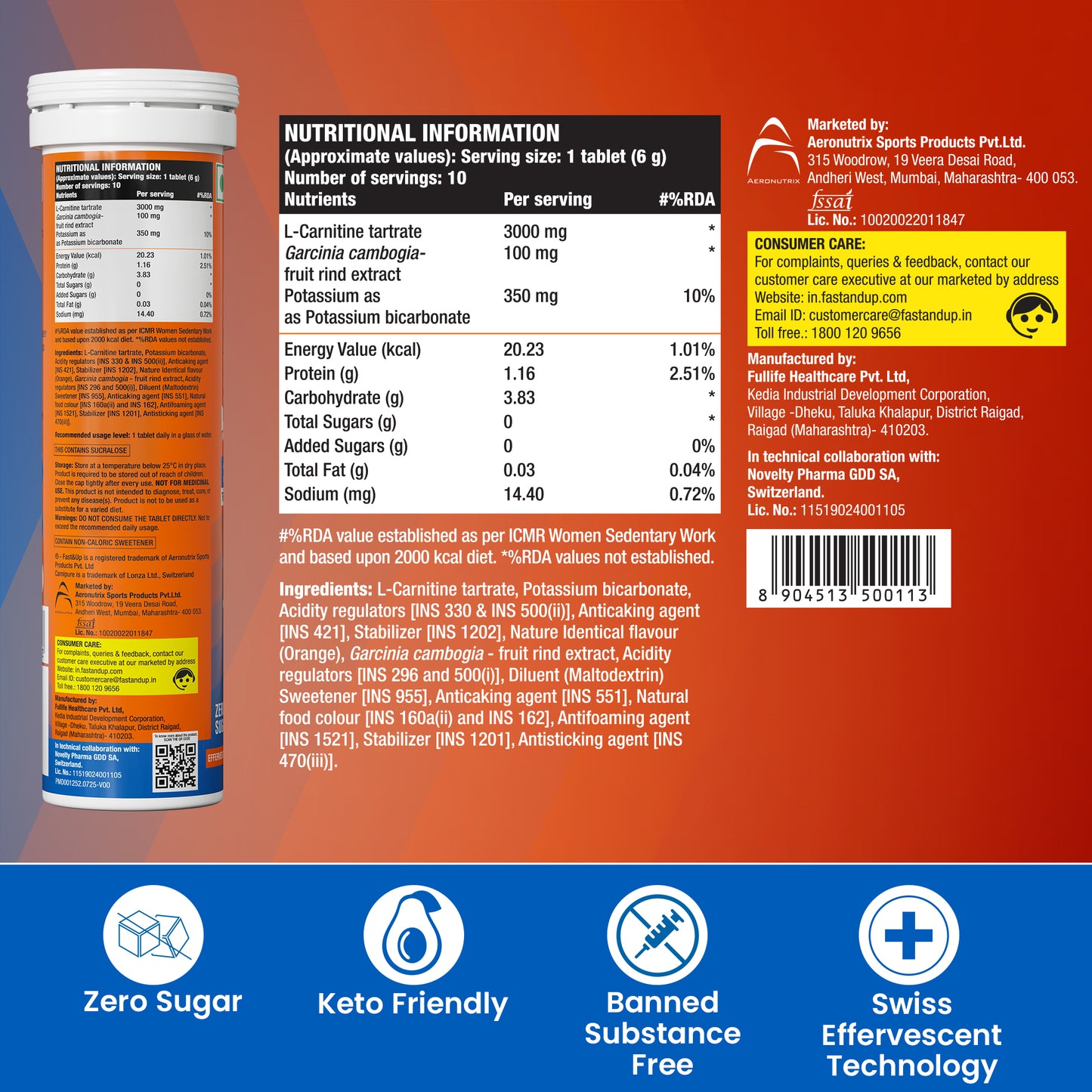 L-Carnitine 3000mg + Glow | Orange Flavor