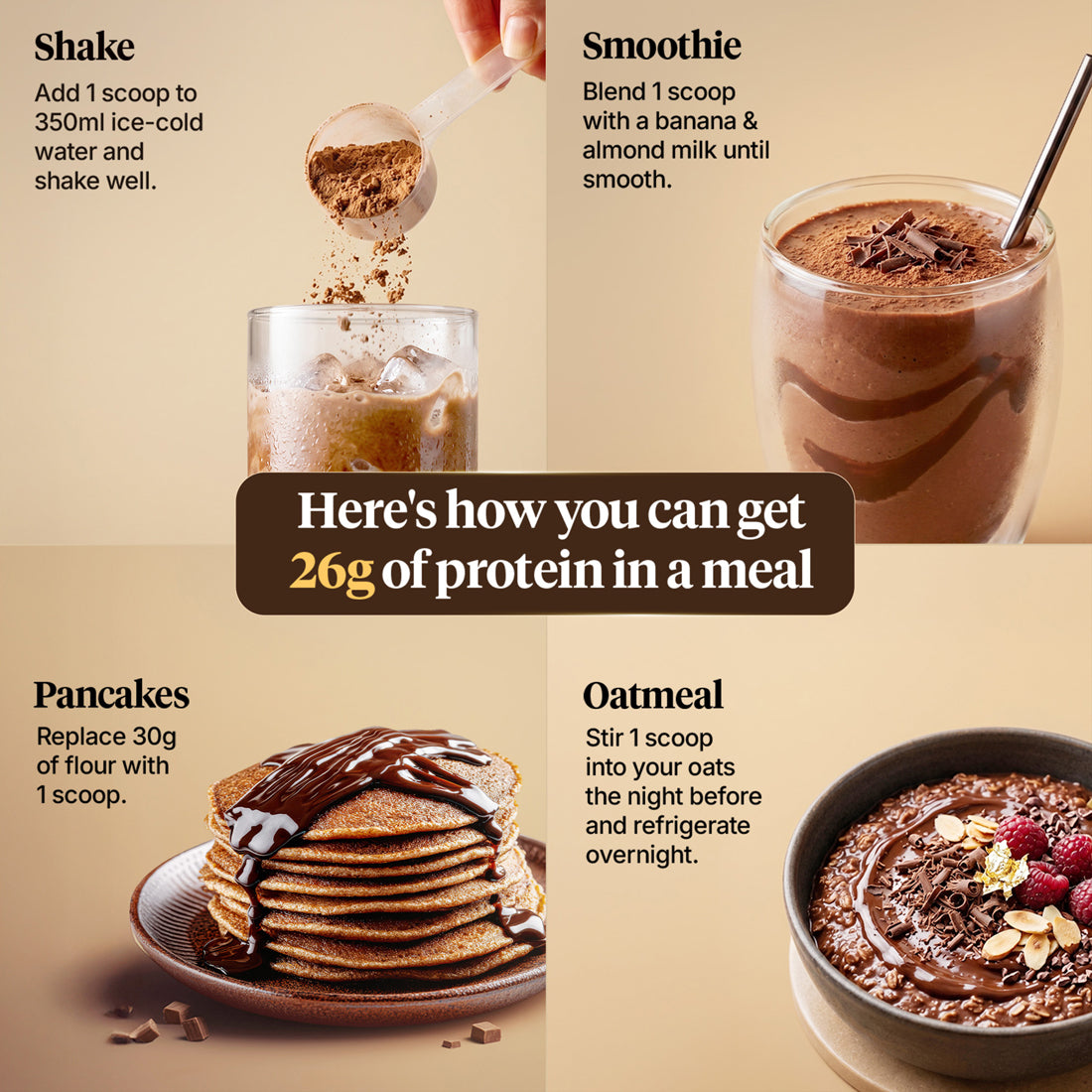 Plant Protein - Rich Chocolate - Single Serving Sachet Combo Pack