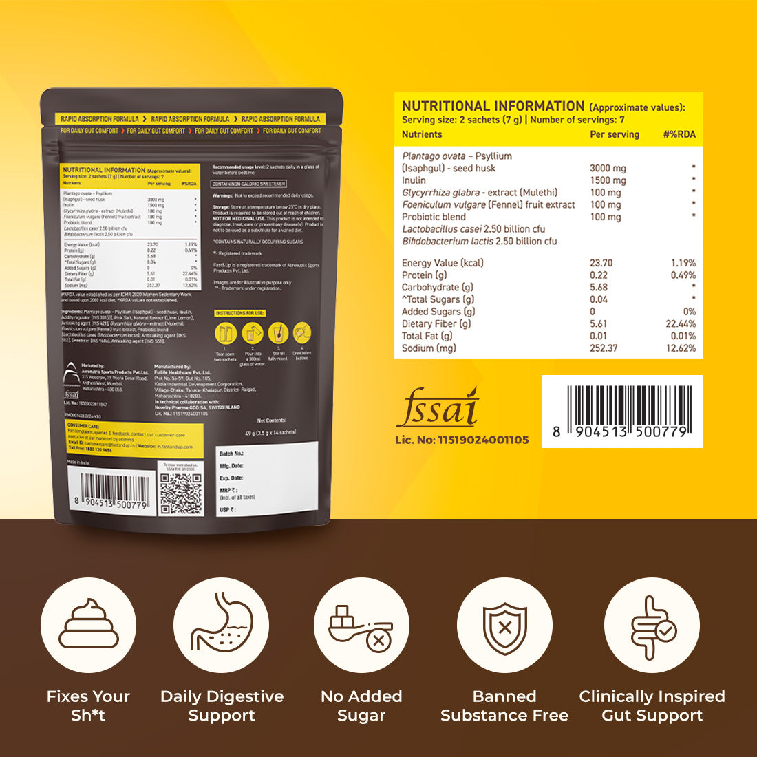 Fiberlean + Reload Peach Iced Tea | Combo Pack – Constipation Relief & Better Digestion, Low Sugar Instant Hydration Drink