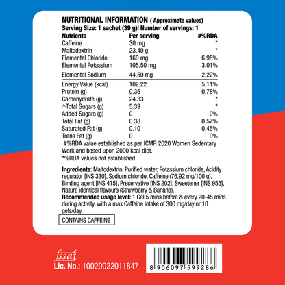 Energy Gel - Caffeinated - Strawberry Banana