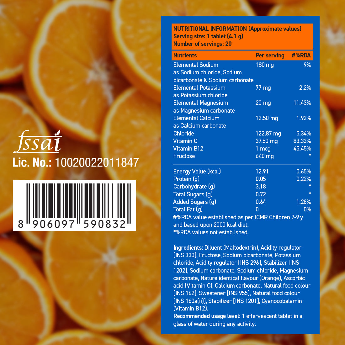 Reload - Low Sugar Instant Hydration Drink - Orange