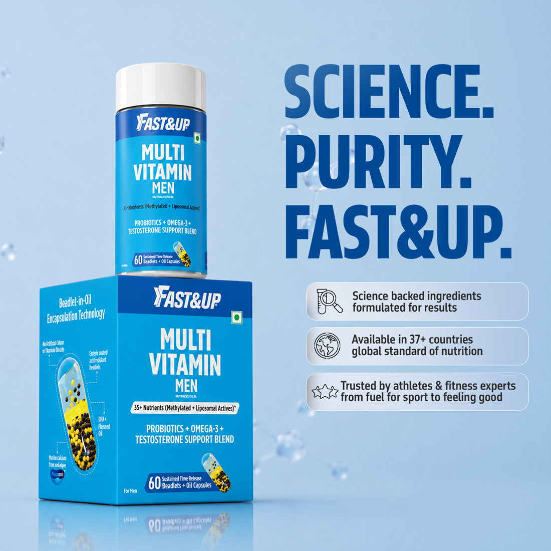 Multivitamin for Men with Probiotics, Omega-3 & Testosterone Blend