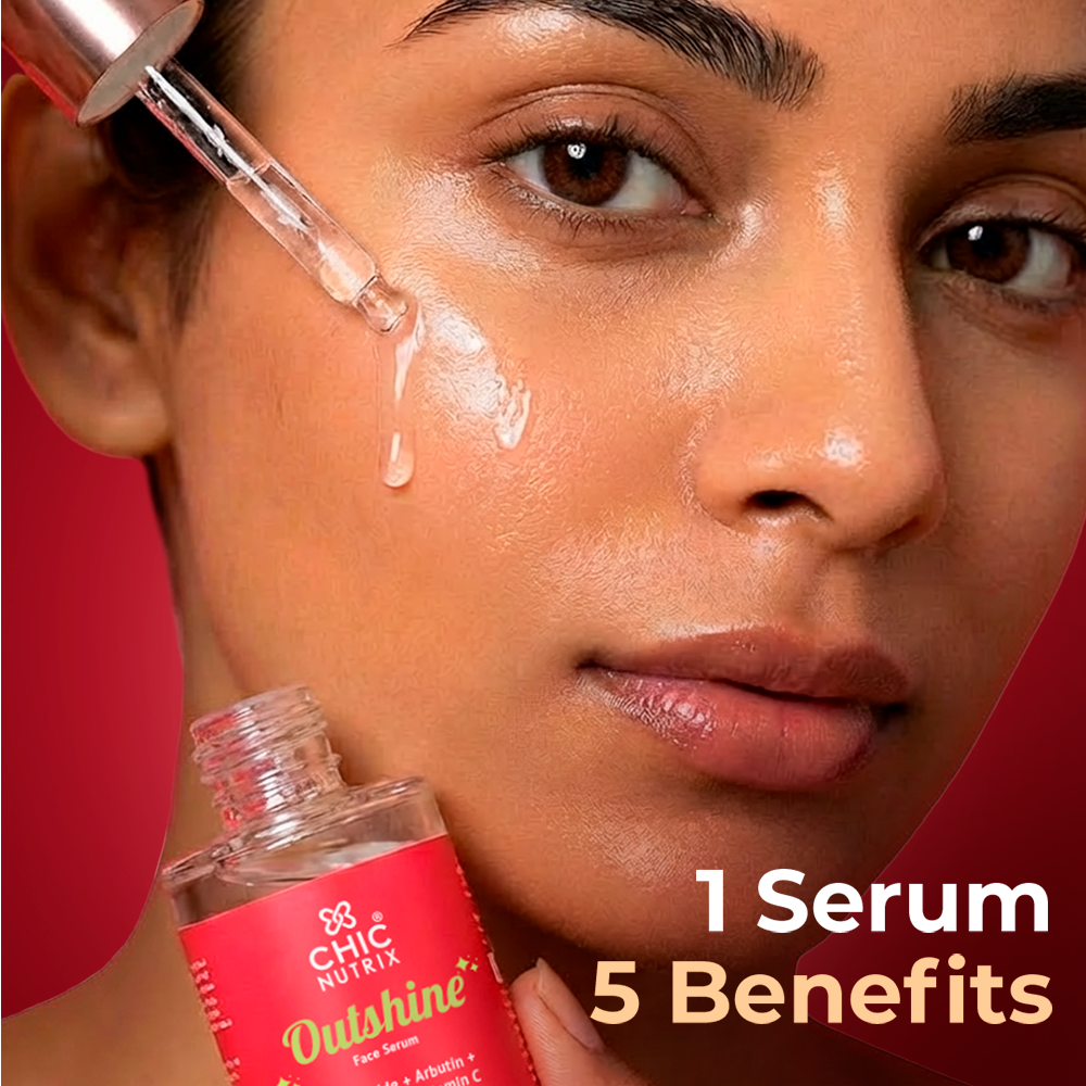 Outshine Korean Face Serum – Fades Dark Spots & Brightens Skin with Glutathione, Niacinamide & Vitamin C