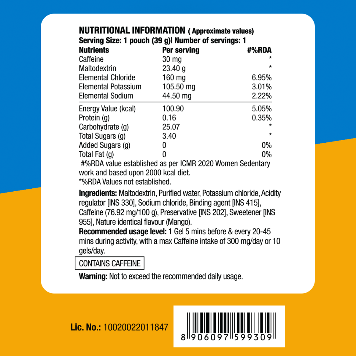 Reload Low Sugar Instant Hydration Drink + Energy Gel Instant Energy Combo - Orange + Mango Passion