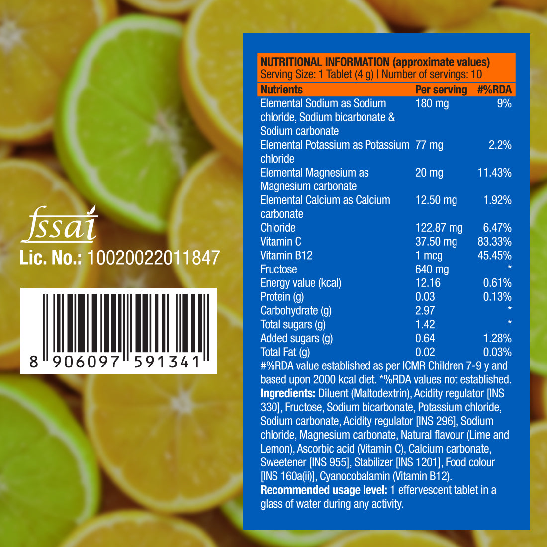 Reload Low Sugar Instant Hydration Drink - Lime & Lemon