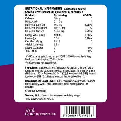 Energy Gel - Caffeinated - Mixed Berry