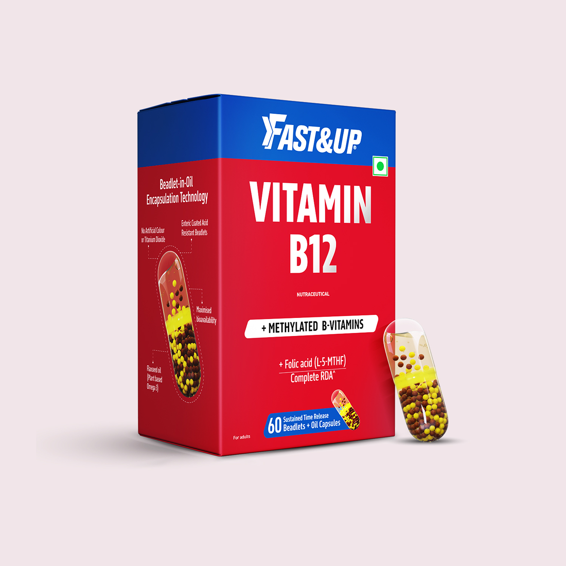 B12 + B Complex 100% RDA with Folic Acid & Vegan Omega-3