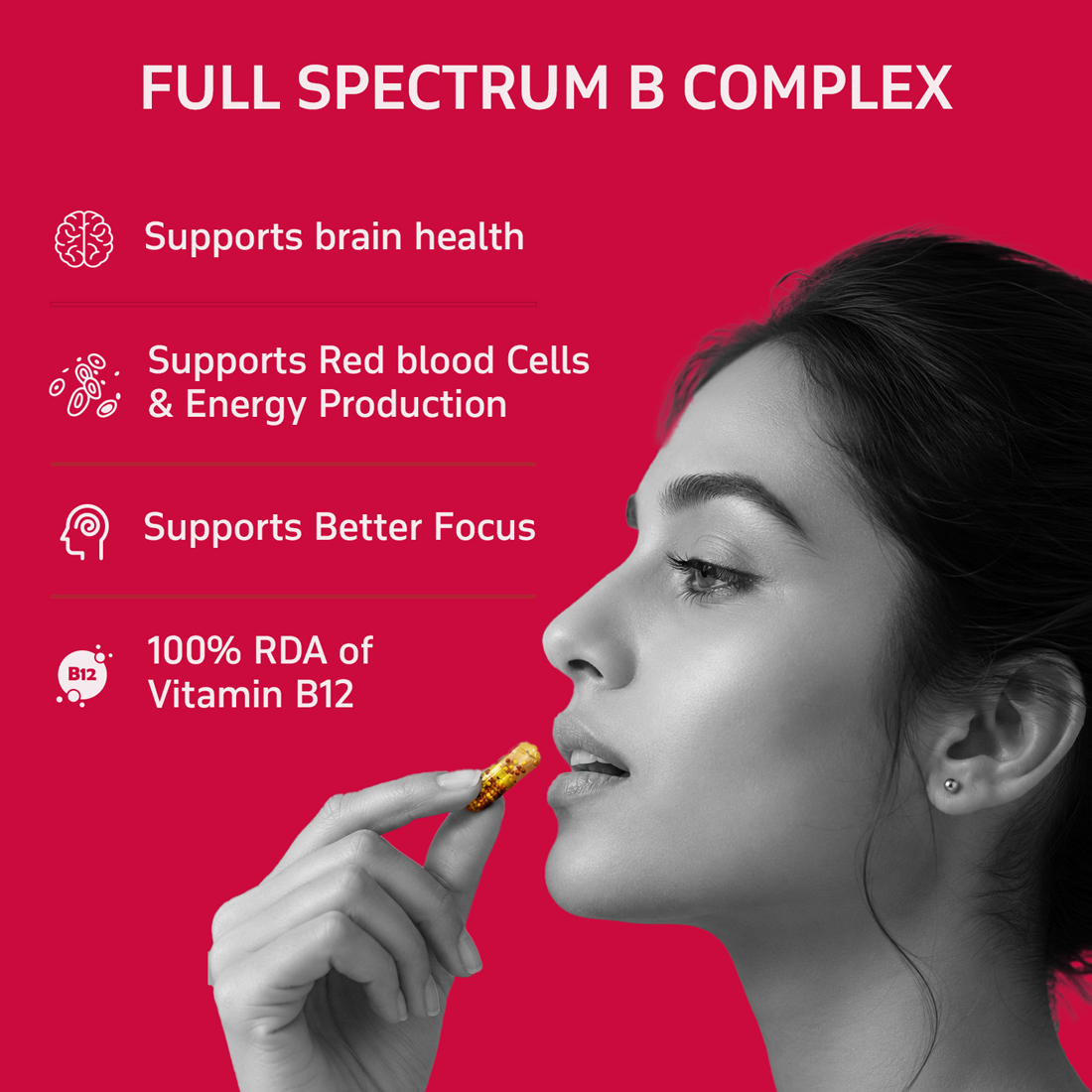 B12 + B Complex 100% RDA with Folic Acid & Vegan Omega-3