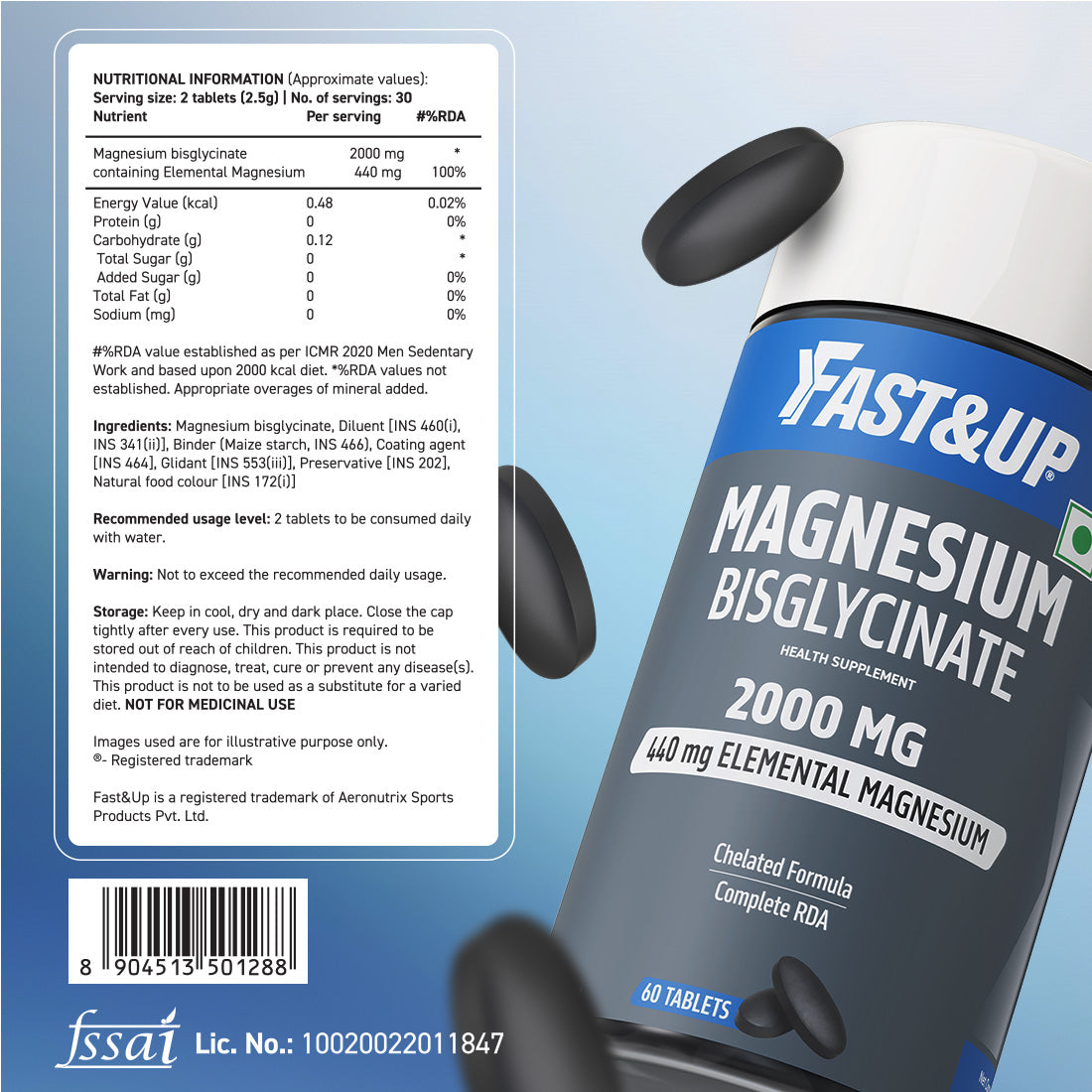Magnesium Bisglycinate with 440mg Elemental | 100% RDA