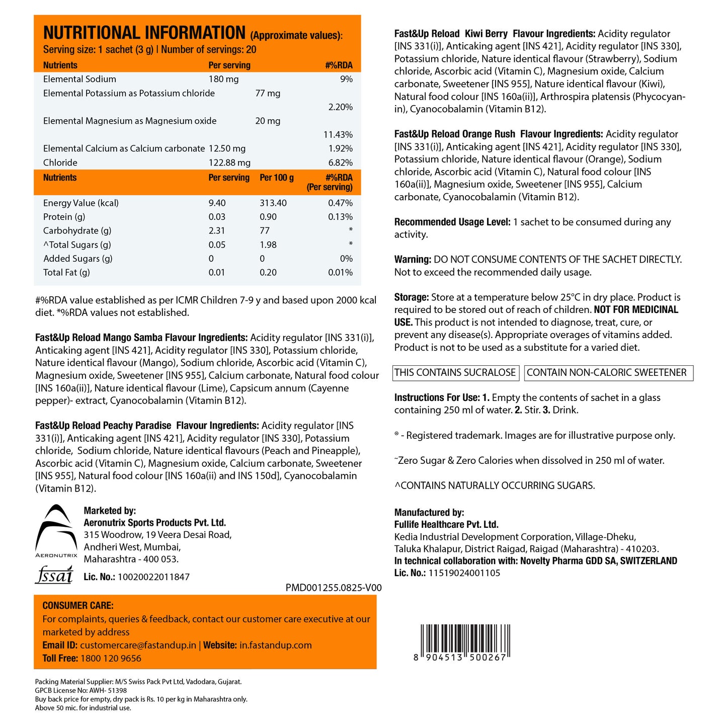 Reload Zero Sugar Instant Hydration Sticks - Assorted