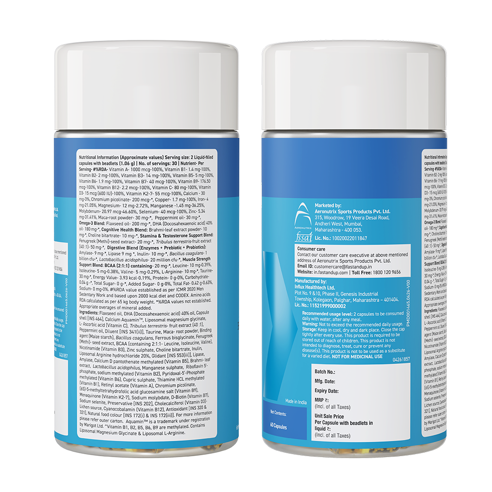 Multivitamin for Men with Probiotics, Omega-3 & Testosterone Blend
