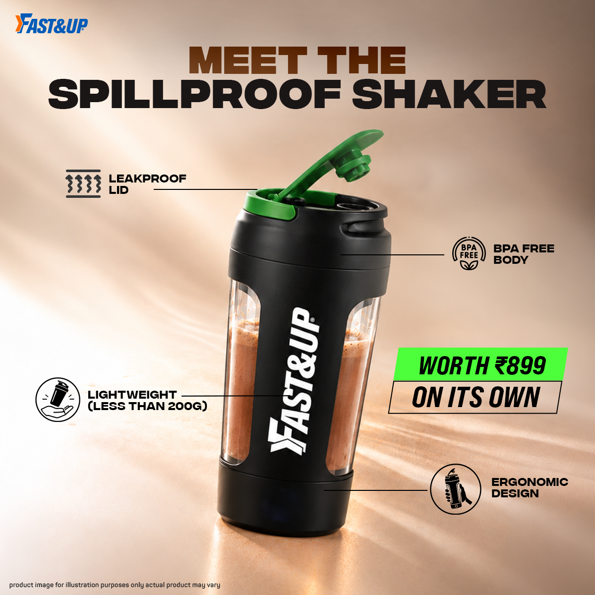 east protein Cookies and Cream 500gms + SpillProof Shaker