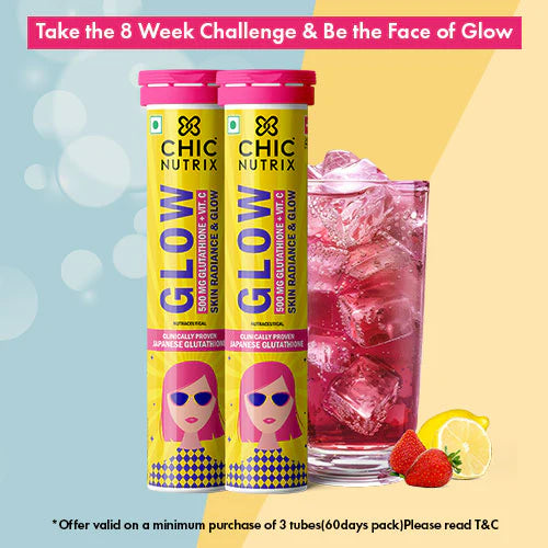 Glow – Glutathione Tablets for Skin Glow & Even-Toned Skin - Strawberry Lemon