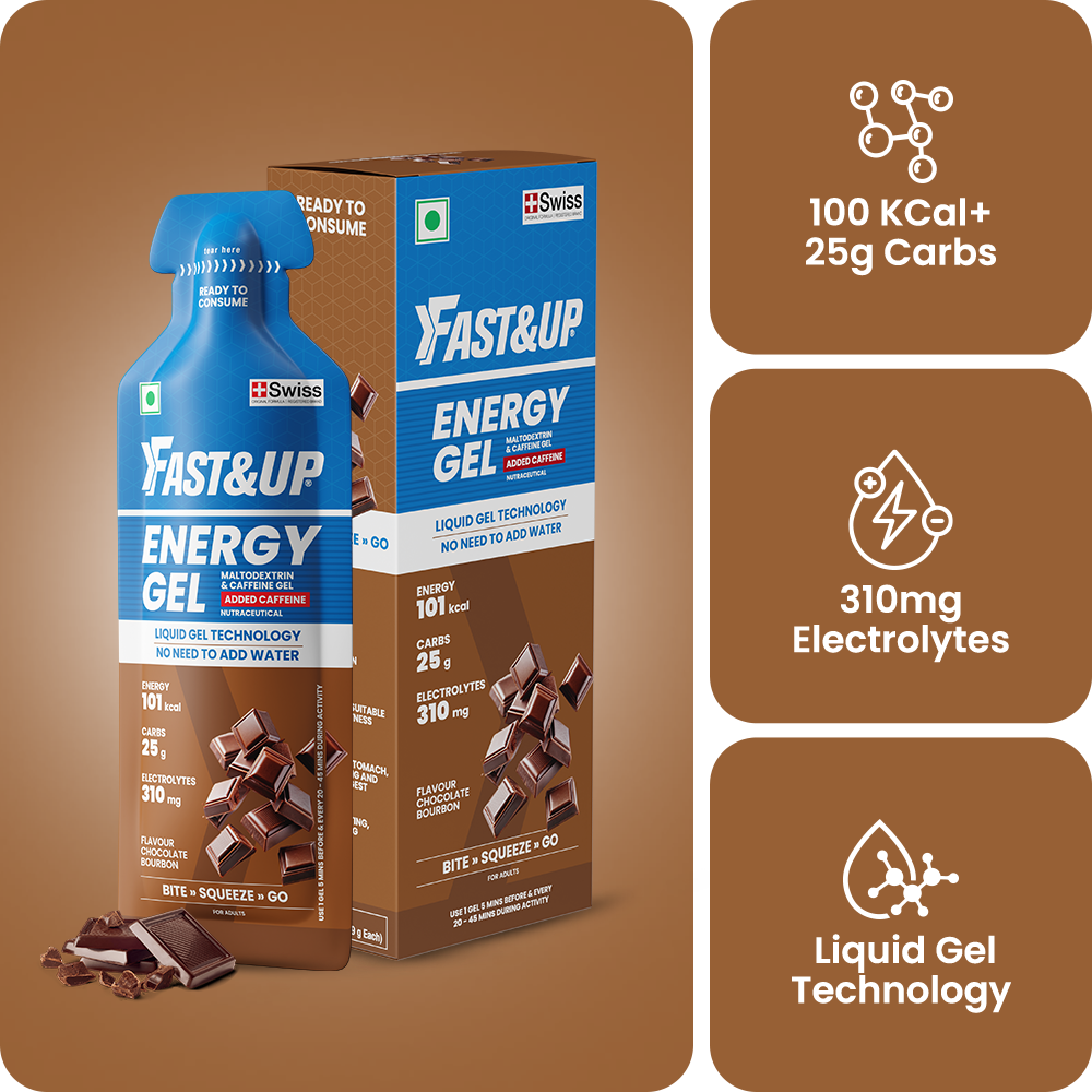 Energy Gel Caffeinated Chocolate Bourbon for Instant Energy