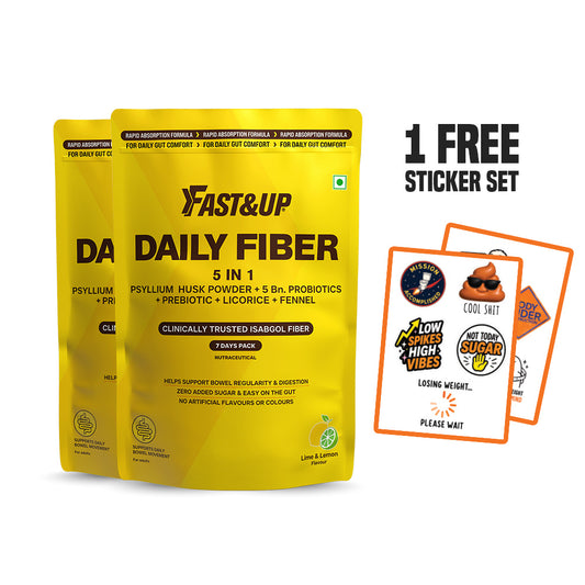 5-In-1 Fiber | Isabgol For Constipation Relief & Better Digestion - Lime & Lemon