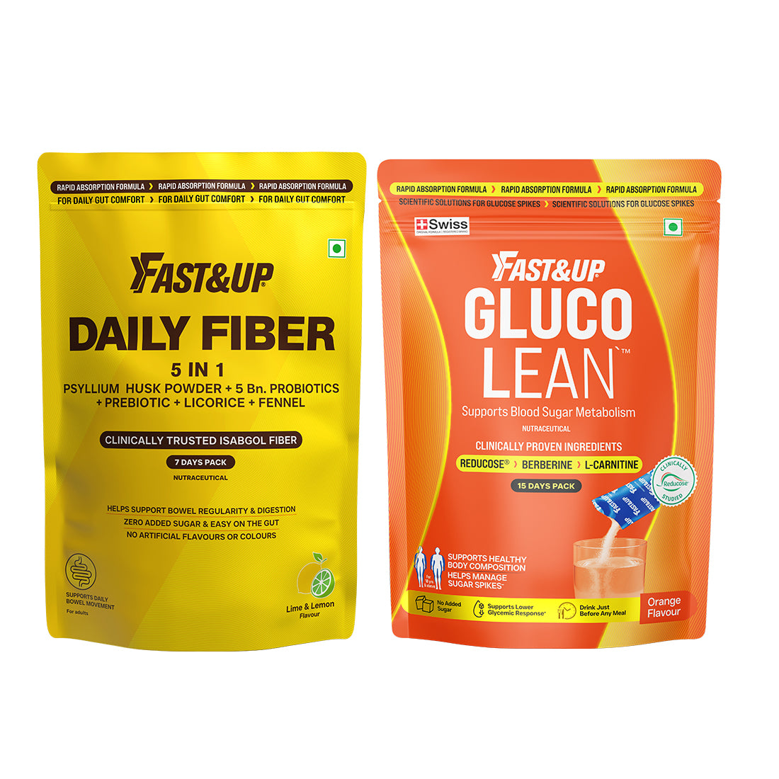 Daily Fiber + Glucolean Combo - Isabgol for Constipation Relief and Nature's GLP-1