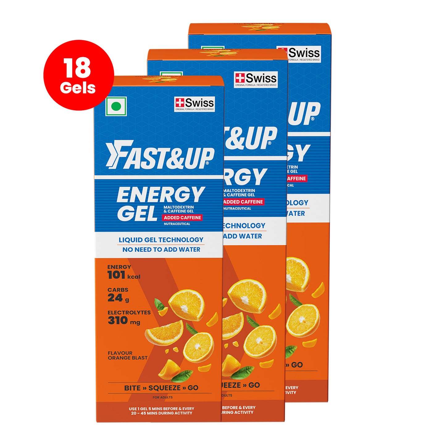 Fastandup Energy GelOrangepackof3