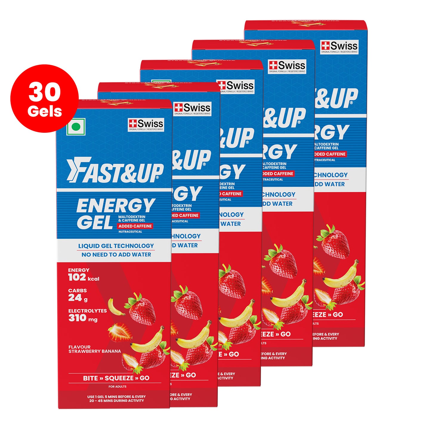 Fastandup Energy GelStrawberrypackof5