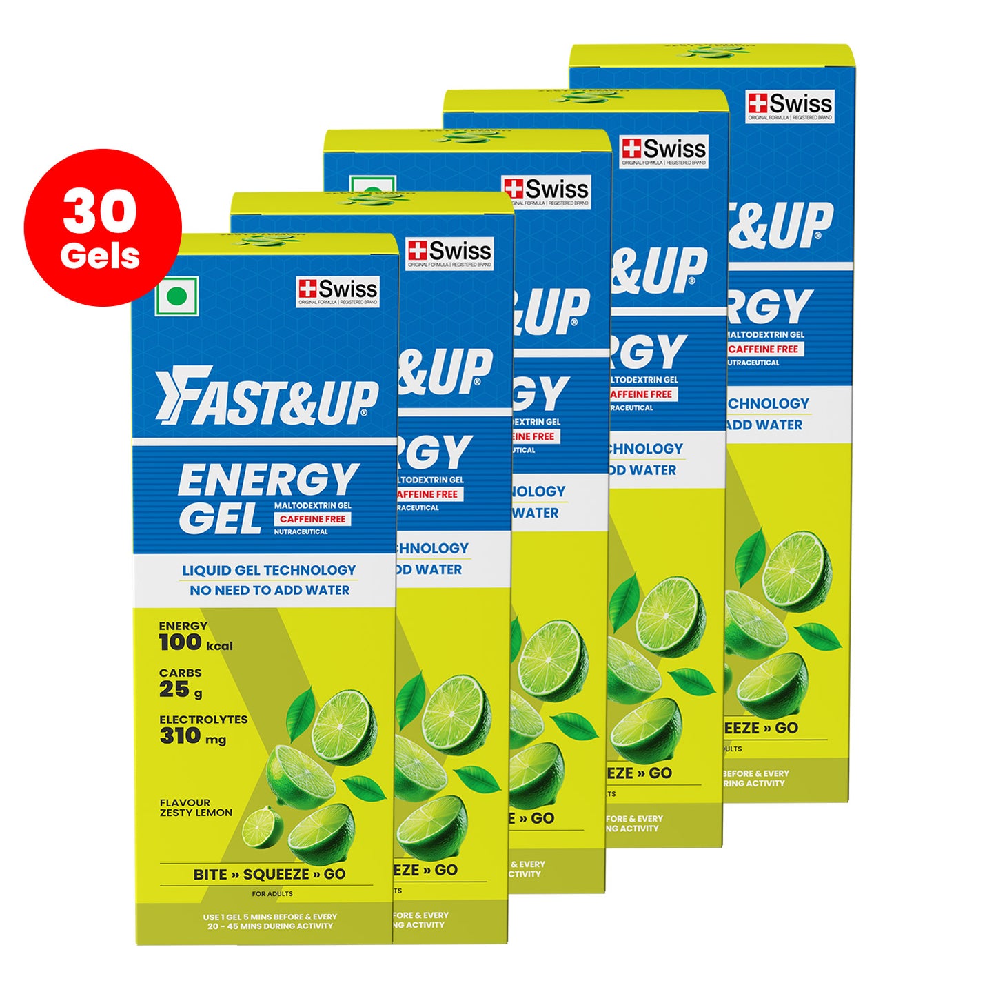 Fastandup Energy GelZastyLemonpackof5