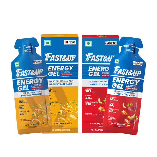 Fastandup Energy Gel Strawberry Banana Caffeinated and Mango