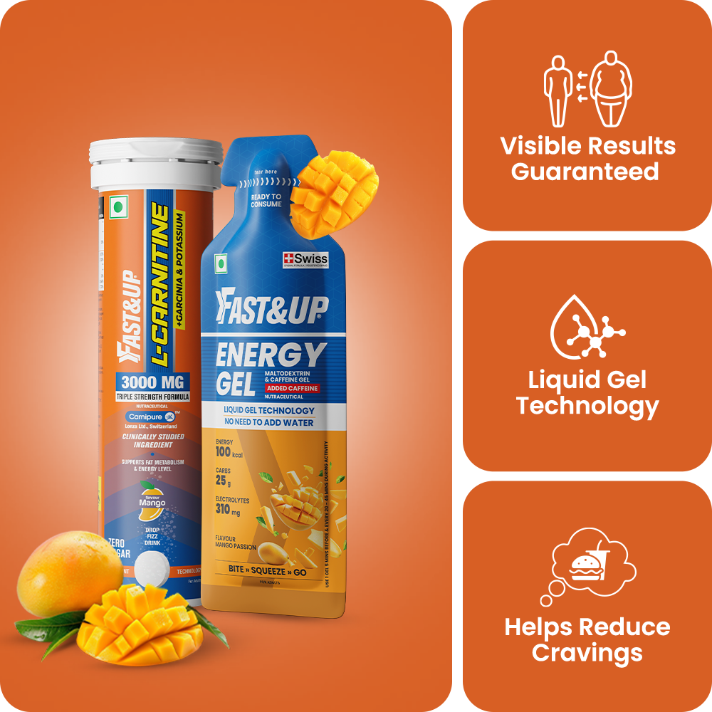 fast&up l carnitine 3000 mg Fast&Up L-Carnitine 3000mg & Energy Gel – Mango Boost