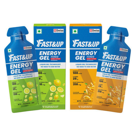 Energy Gel Lime & Lemon Caffeinated 39g Pack of 6 + Energy Gel Mango Passion Caffeinated 39g Pack of 6