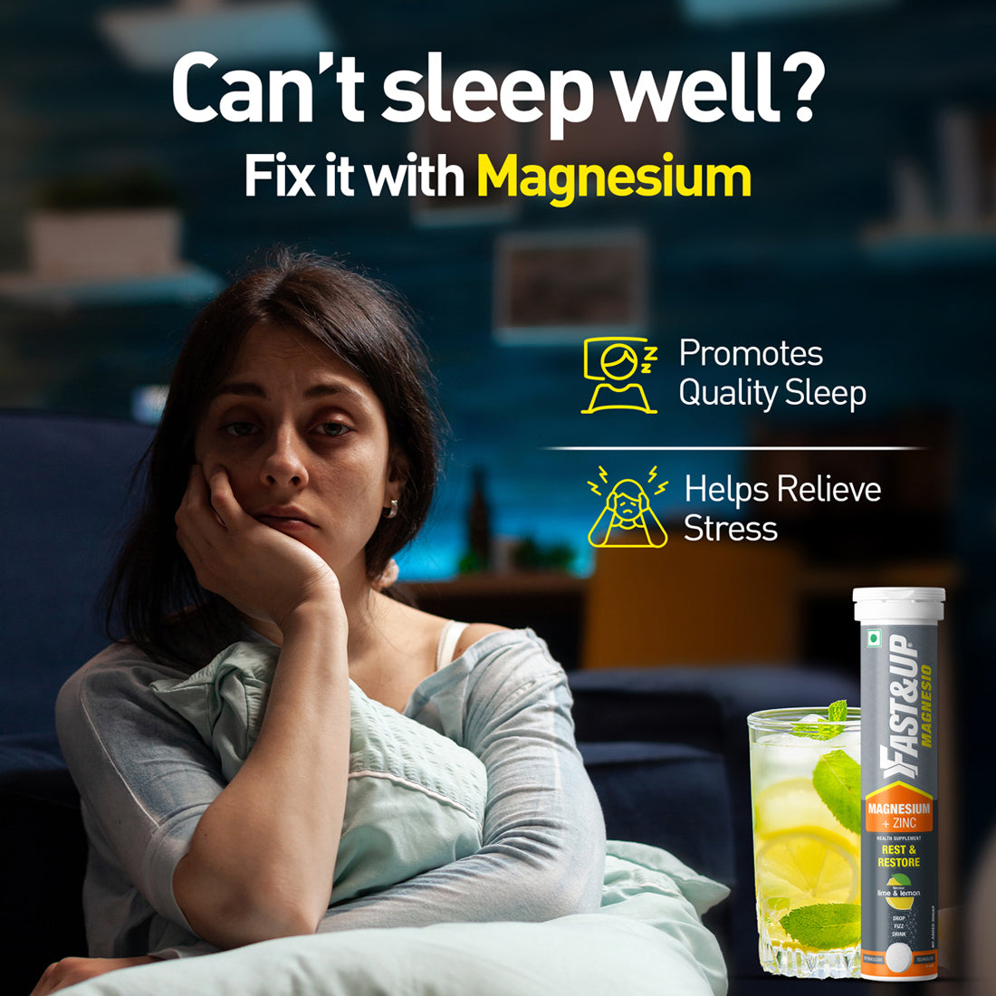 Daily Magnesium for Sleep, Stress & Muscle Recovery - Lime & Lemon