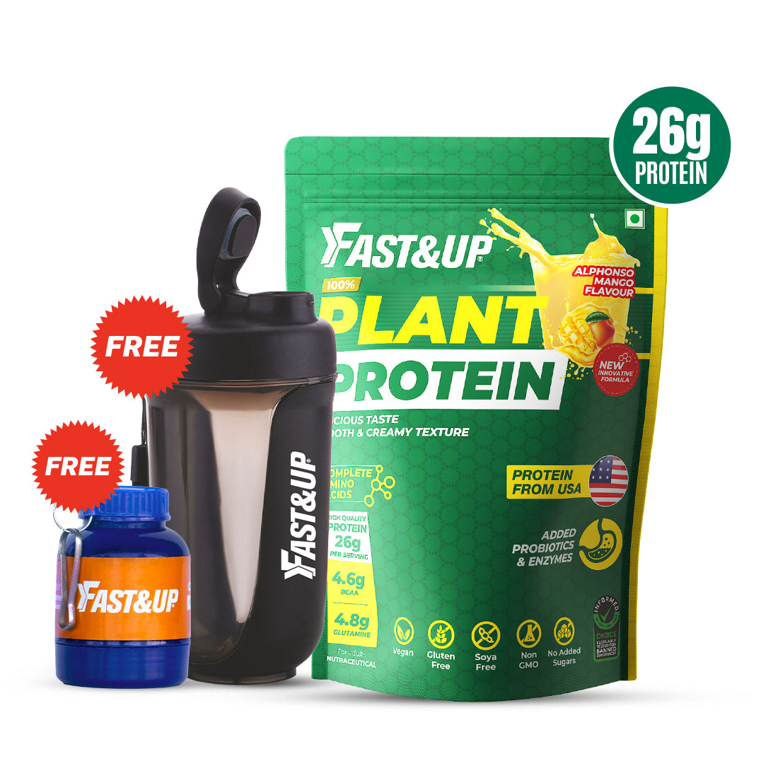 Plant Protein - Alphonso Mango - 25 Servings + Shaker + Scooper