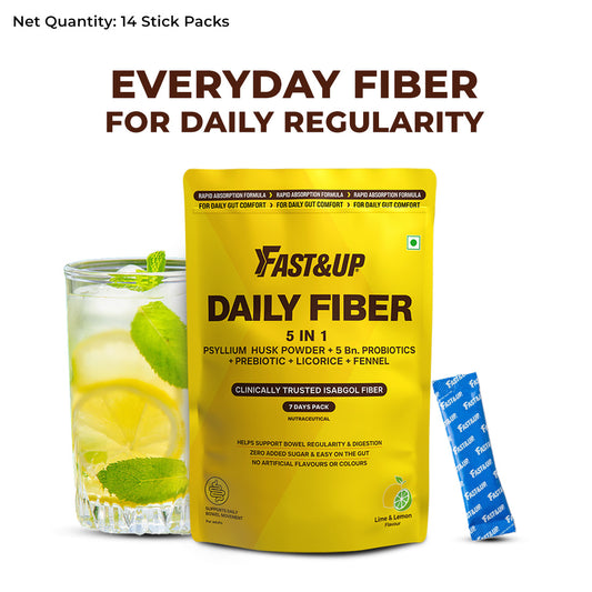 5-In-1 Fiber | Isabgol For Constipation Relief & Better Digestion - Lime & Lemon