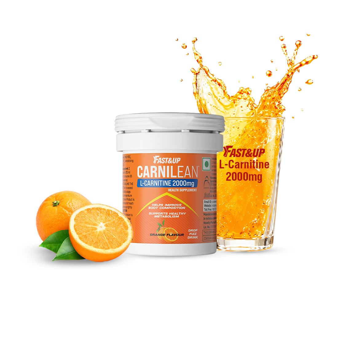 Carnilean 2000mg L-Carnitine For Weight Loss -  Orange | Mini Tube
