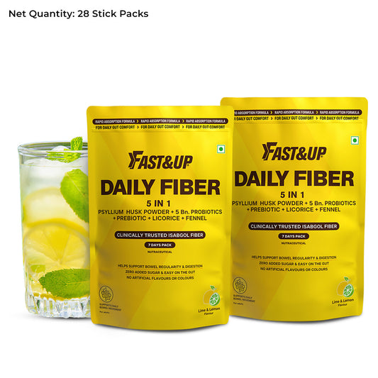 5-In-1 Fiber | Isabgol For Constipation Relief & Better Digestion - Lime & Lemon