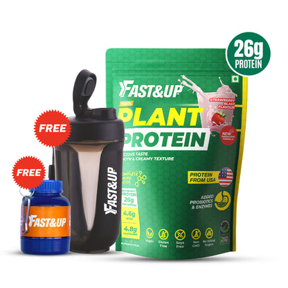 Plant Protein - Strawberry Blast - 25 Servings + Shaker + Scooper