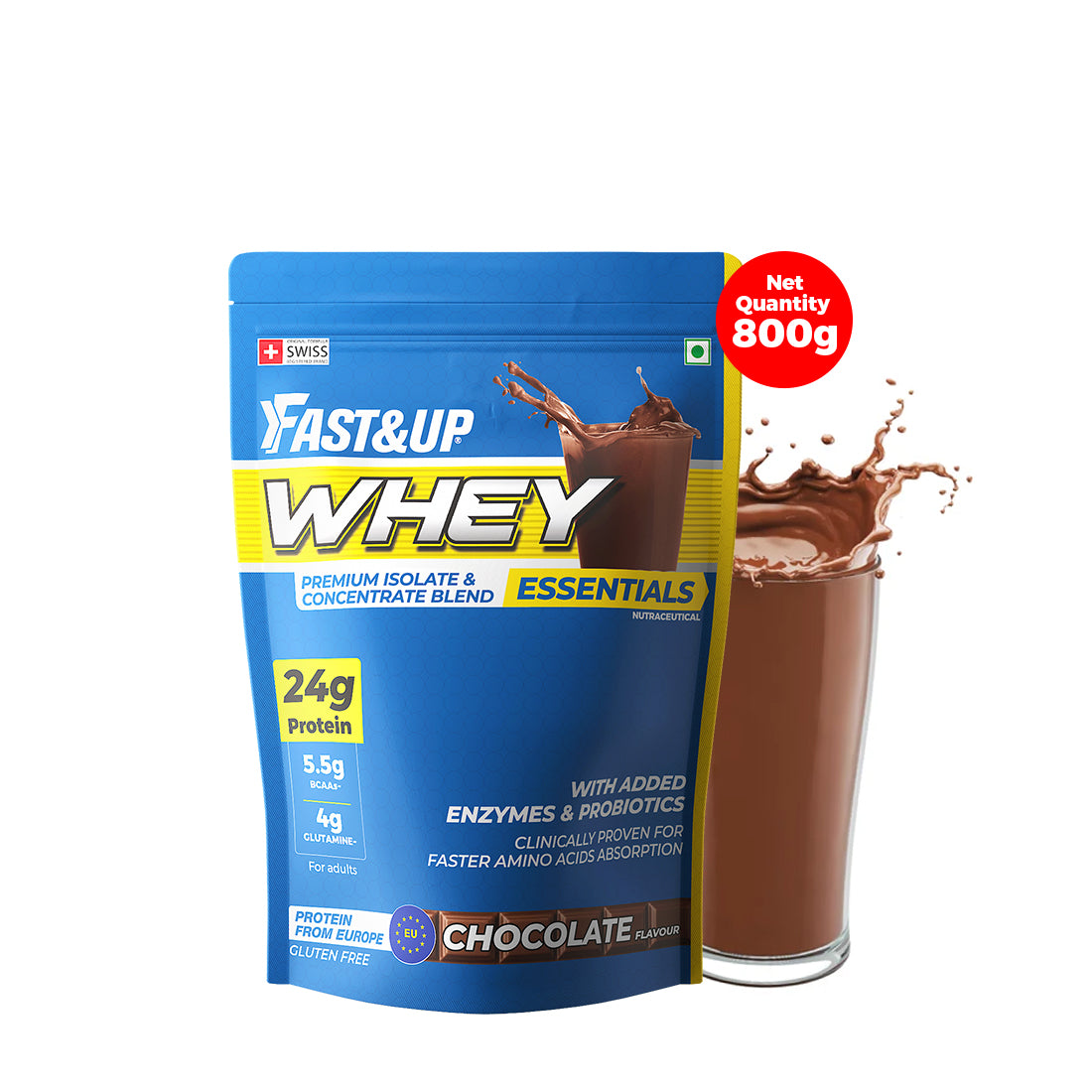 Fast&Up Whey Essentials - Premium Whey Isolate + Concentrate - Chocolate