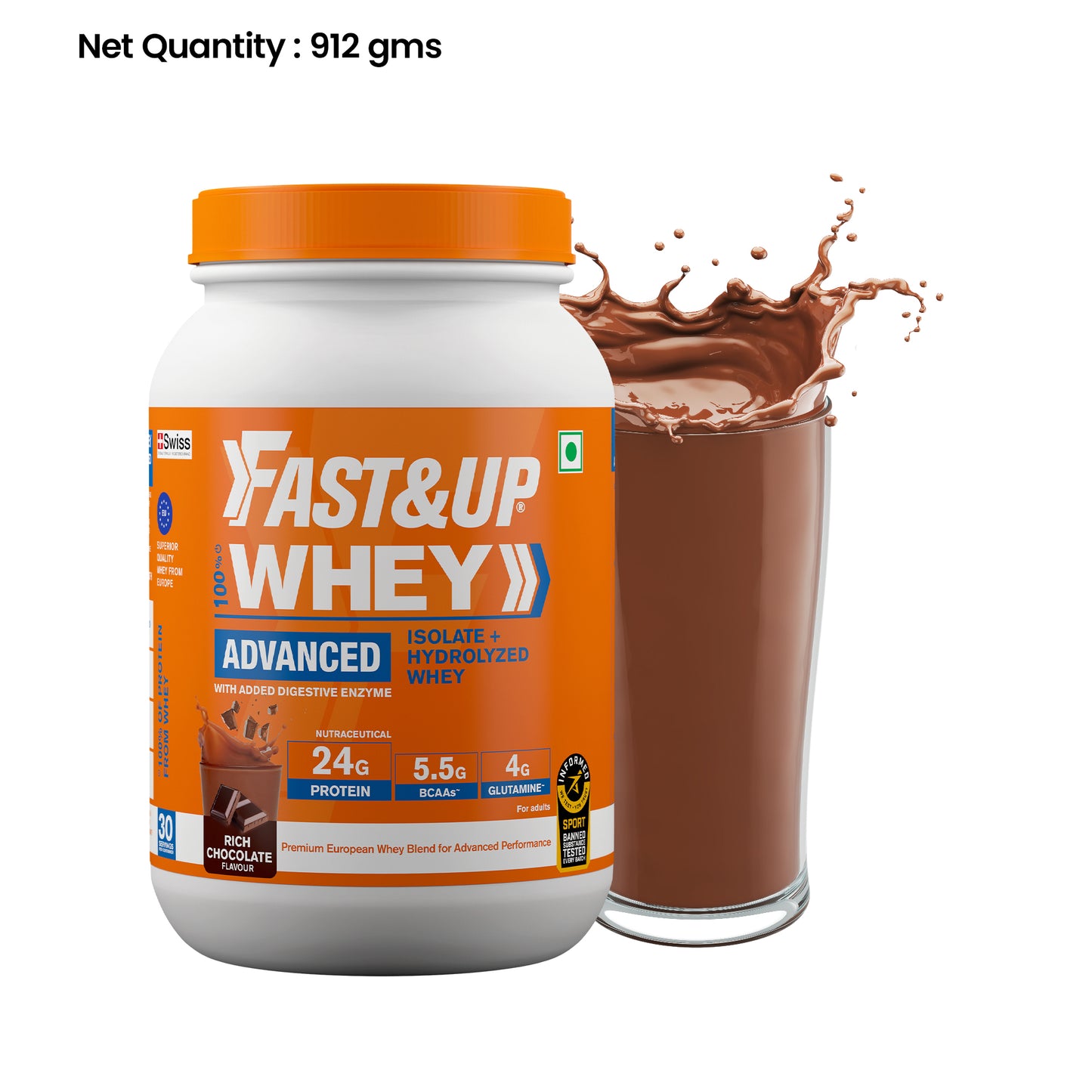 Fast&Up Whey Advanced - Isolate + Hydrolyzed Whey - Rich Chocolate