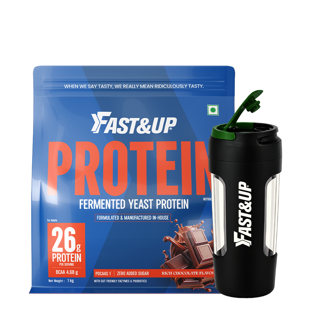 Yeast Protein Rich Chocolate 1kg Pouch + Spillproof Shaker