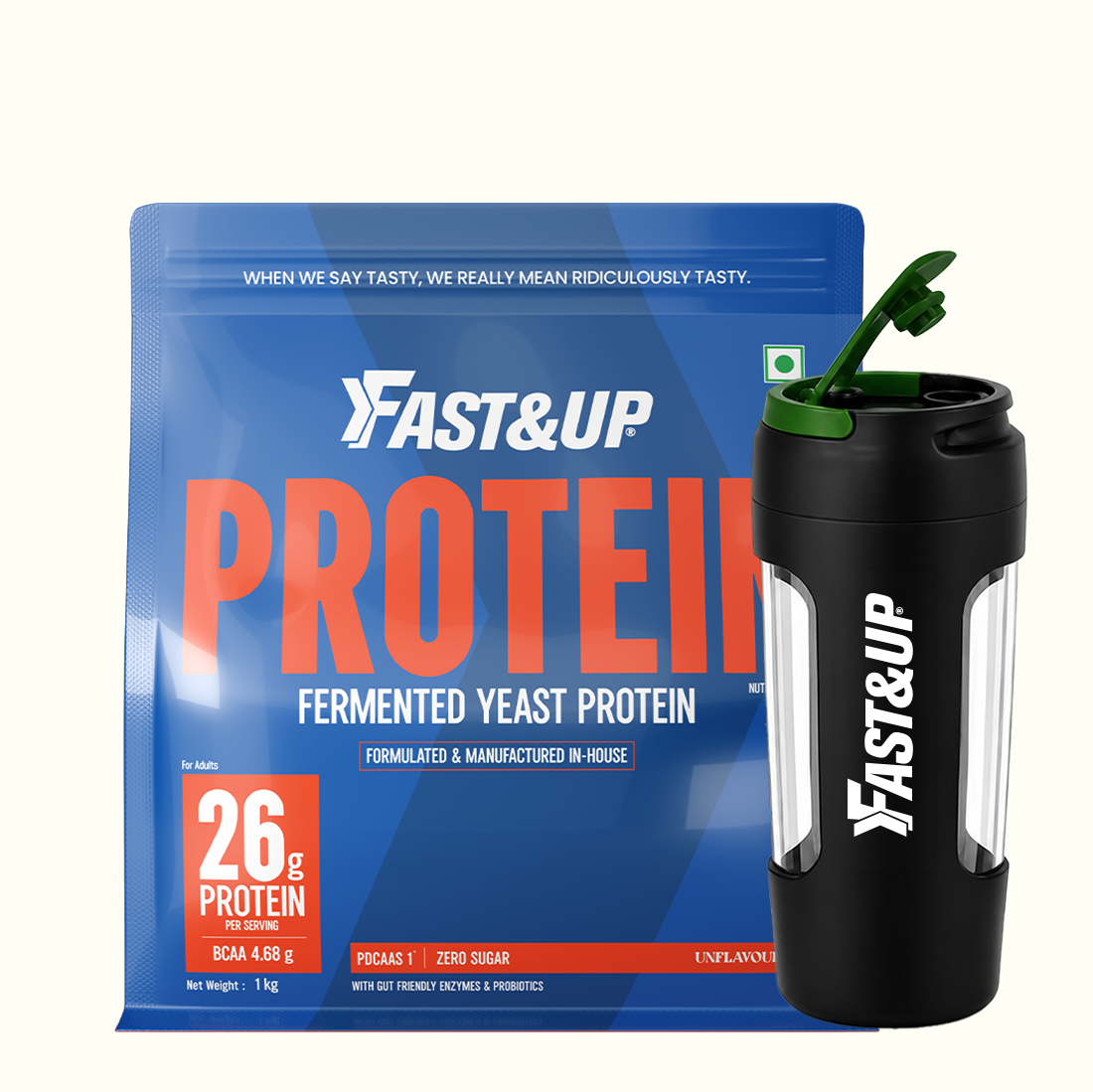 Yeast protein Unflavoured 1kg + Spillproof Shaker
