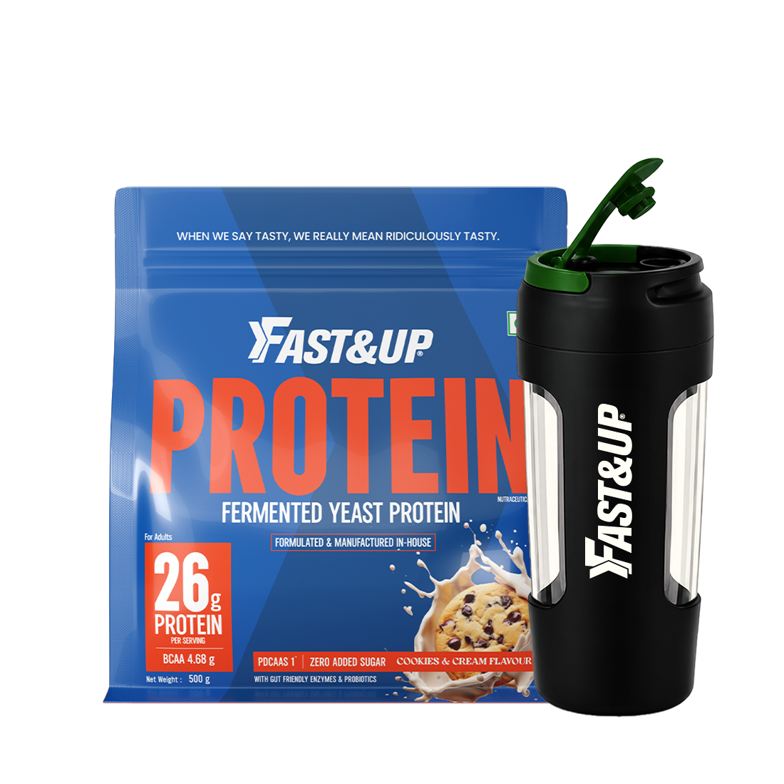 east protein Cookies and Cream 500gms + SpillProof Shaker