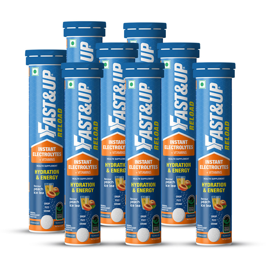 Reload - Low Sugar Instant Hydration Drink - Peach Iced Tea Pack of 8
 