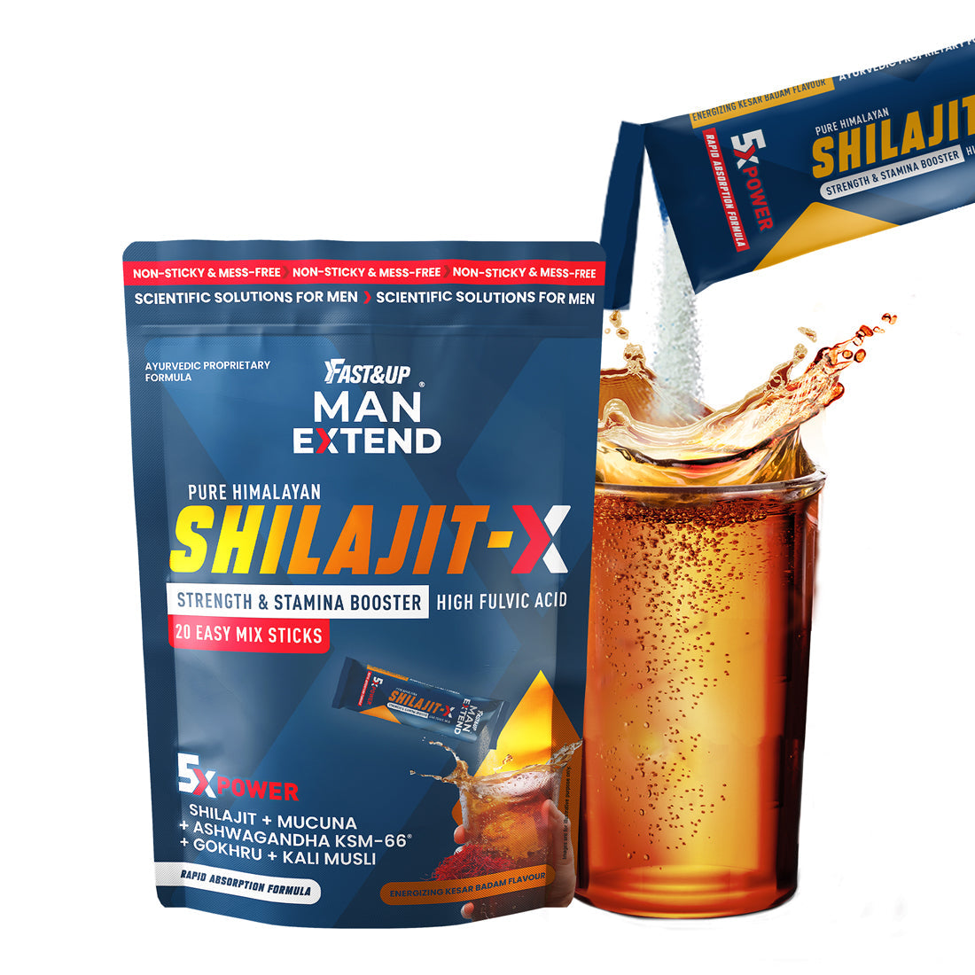 Fast&Up Shilajit X- With 5 Potent Ingredients for Strength and Stamina - Kesar Badam