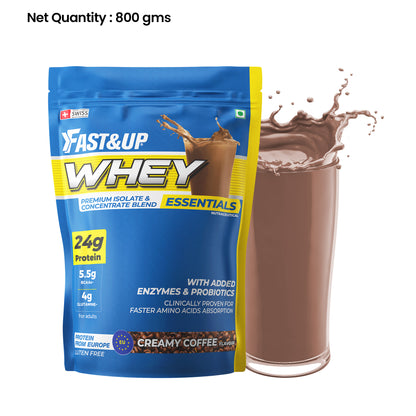 Fast&Up Whey Essentials - Premium Whey Isolate + Concentrate - Creamy Coffee