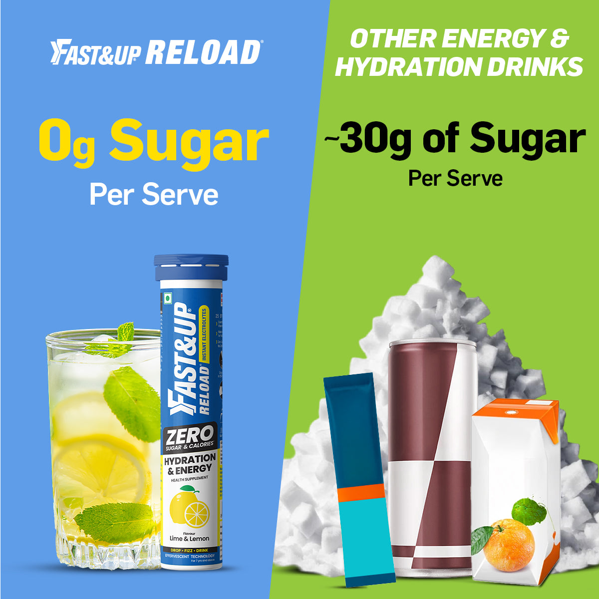 Reload Zero Instant Hydration Drink - Lime and Lemon